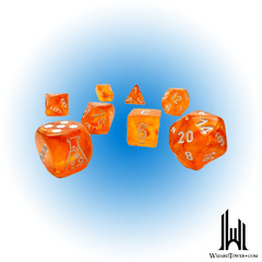 Borealis - Polyhedral 7-Die Set - Blood Orange / White Luminary